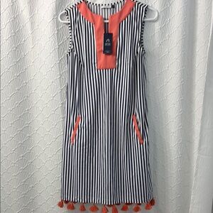 Cabana Life Striped Dress with Coral Details